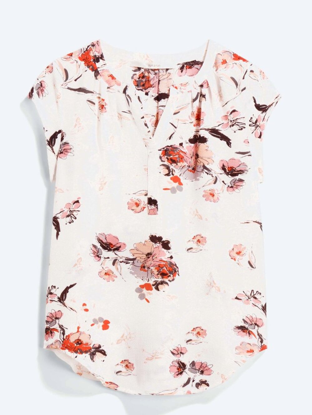 Fun2Fun Walden Split Neck Blouse